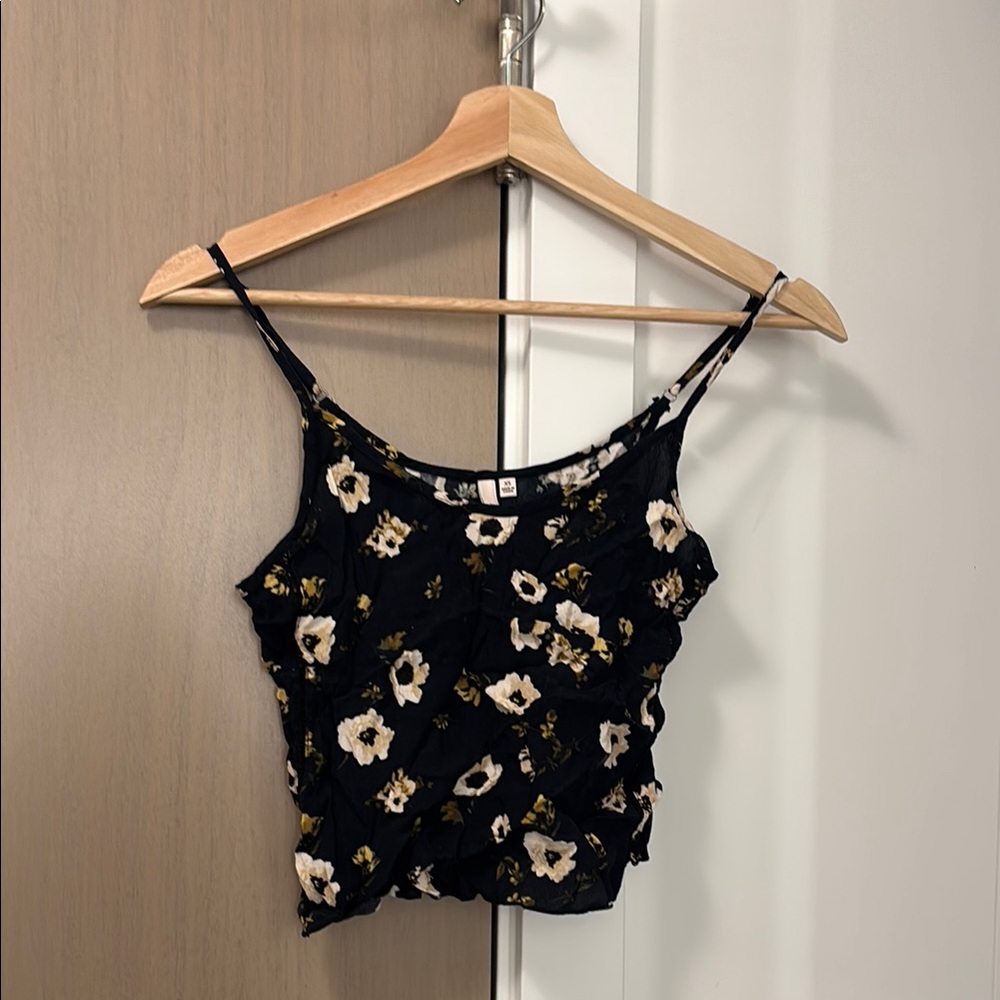 Sunday Best Black and White Fitted Crop Camisole